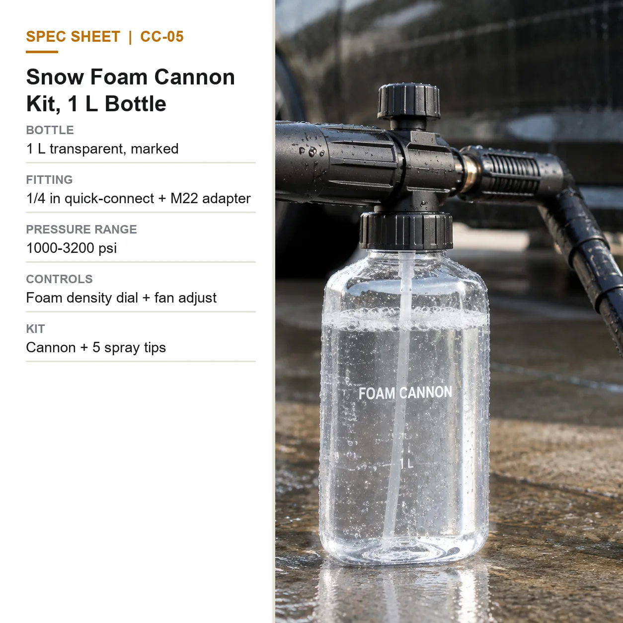 Snow Foam Cannon Kit, 1 L Bottle