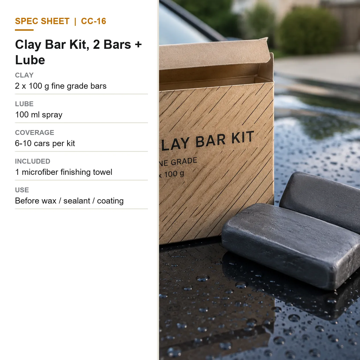 Clay Bar Kit, 2 Bars + Lube